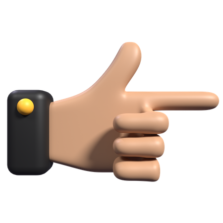 Pointing Left Finger Hand Gesture  3D Icon