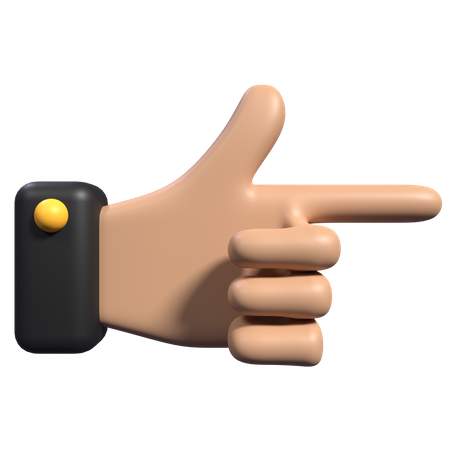 Pointing Left Finger Hand Gesture  3D Icon