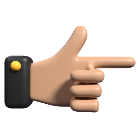 Pointing Left Finger Hand Gesture 3D Icon