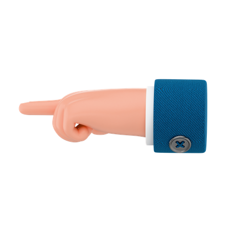 Pointing Left Hand  3D Icon
