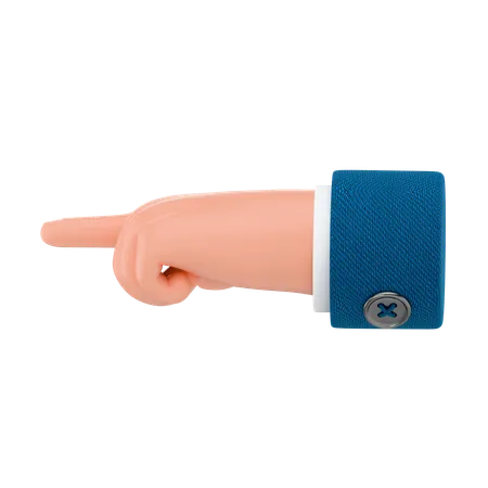 Pointing Left Hand  3D Icon