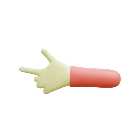 Pointing Left Hand Gesture  3D Icon