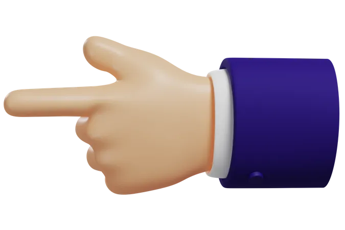 Pointing Left Hand Gesture 3D Illustration