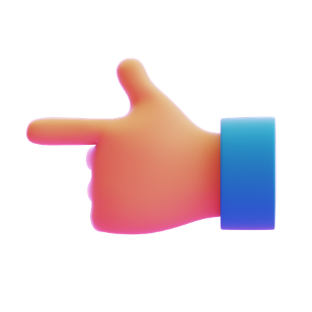 Pointing Left Hand Gesture  3D Icon