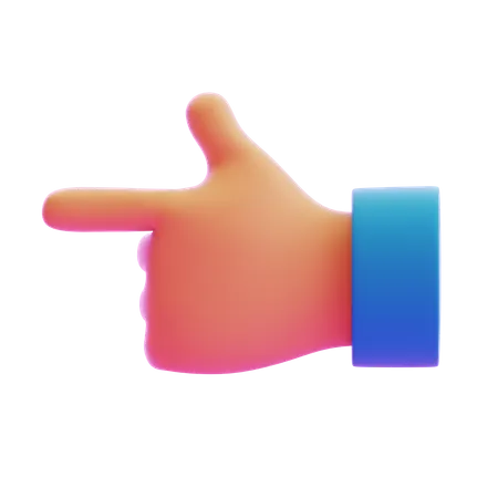 Pointing Left Hand Gesture  3D Icon