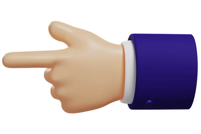 Pointing Left Hand Gesture  3D Illustration