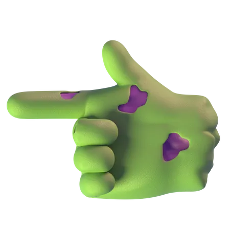 Pointing Left Zombie Hand  3D Icon