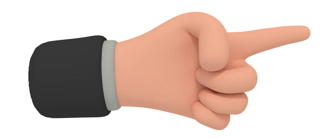 Pointing Right Hand Gesture  3D Illustration