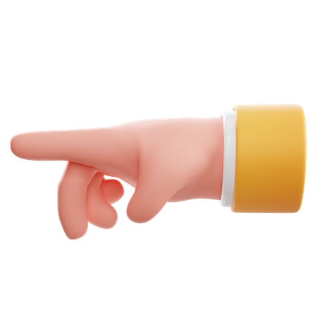 Pointing To The Side Hand Gesture  3D Icon
