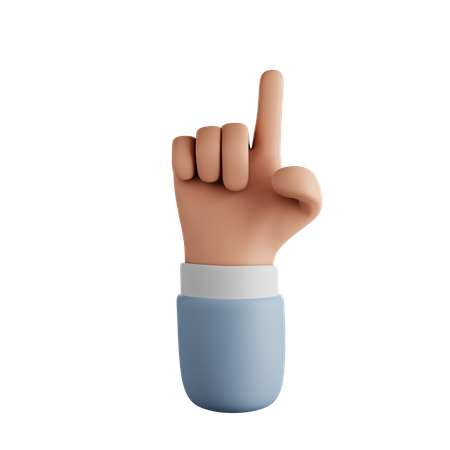 Pointing Up Finger Hand Gesture  3D Icon