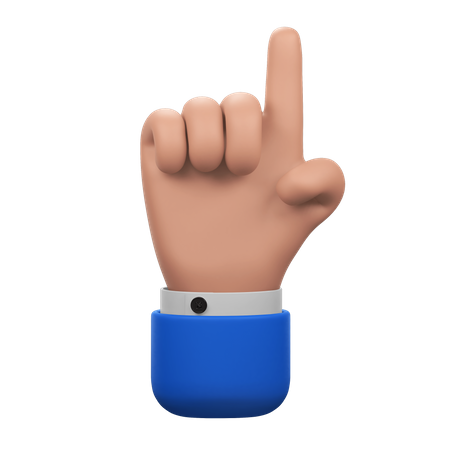 Pointing Up Hand Gesture  3D Icon