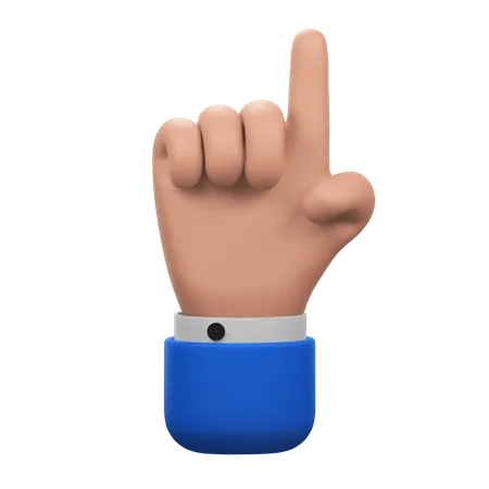 Pointing Up Hand Gesture  3D Icon