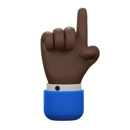 Pointing Up Hand Gesture  3D Icon