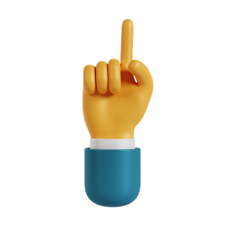 Pointing Up Hand Gesture  3D Illustration