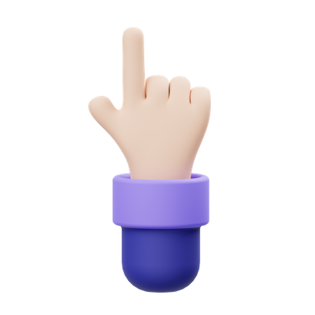 Pointing Up Hand Gesture 3D Illustration