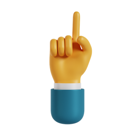 Pointing Up Hand Gesture 3D Illustration