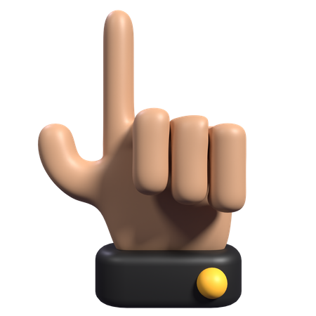 Pointing Up Hand Gesture 3D Icon
