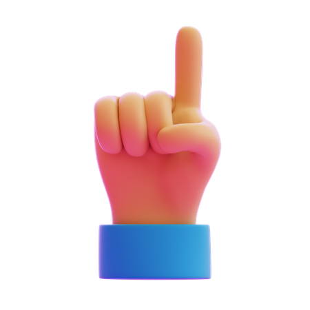 Pointing Up Index Finger Hand Gesture  3D Icon