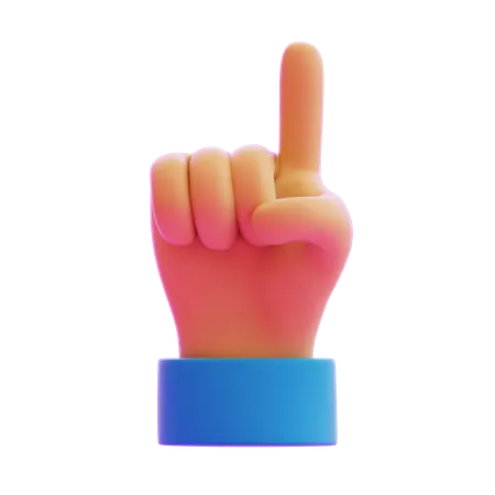 Pointing Up Index Finger Hand Gesture  3D Icon