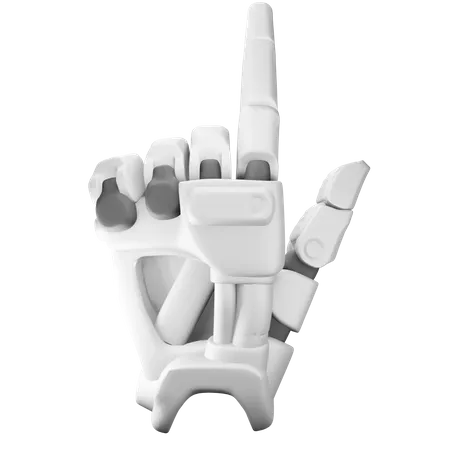 Pointing up Robot hand  3D Illustration