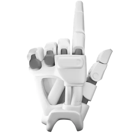 Pointing up Robot hand 3D Illustration