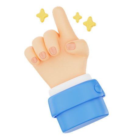 Pointing With One Finger Hand Gesture  3D Icon