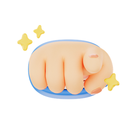 Pointing With One Finger Towards Hand Gesture  3D Icon