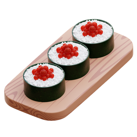 Sushi aux œufs de poisson  3D Icon