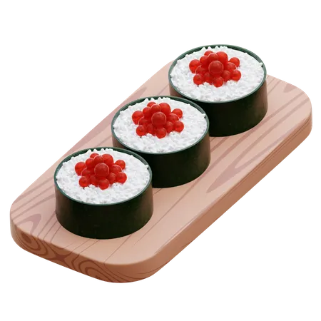 Sushi aux œufs de poisson  3D Icon