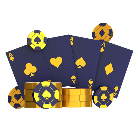 Poker Cards and Chips  3D Icon