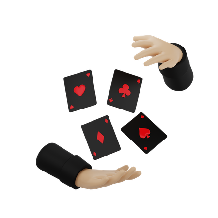 Tour de magie avec des cartes de poker  3D Icon