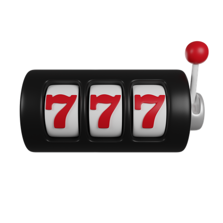 Poker machine showing 777  3D Icon
