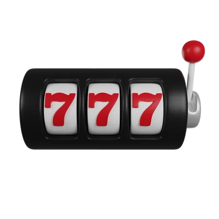 Poker machine showing 777  3D Icon