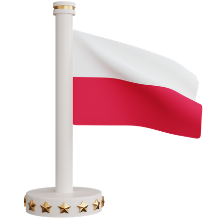 Poland national flag  3D Icon