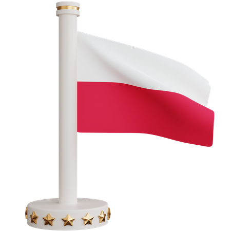 Poland national flag 3D Icon