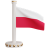 3d poland national flag