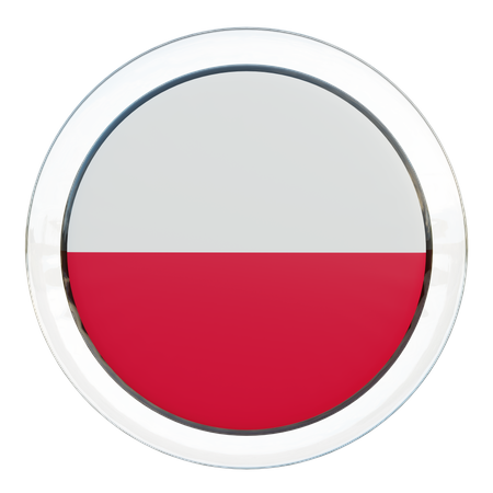 Poland Round Flag 3D Icon