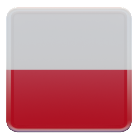 Poland Square Flag  3D Icon