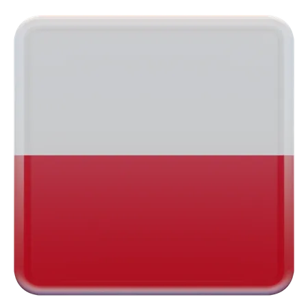 Poland Square Flag  3D Icon