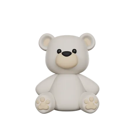Cute 3 D Character Polar Bear Toy 3D Icon