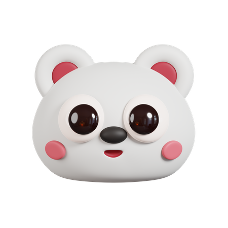 Polar Bear Face  3D Illustration