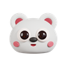 3d bear face emoji