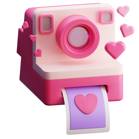 Polaroid Camera Love  3D Icon