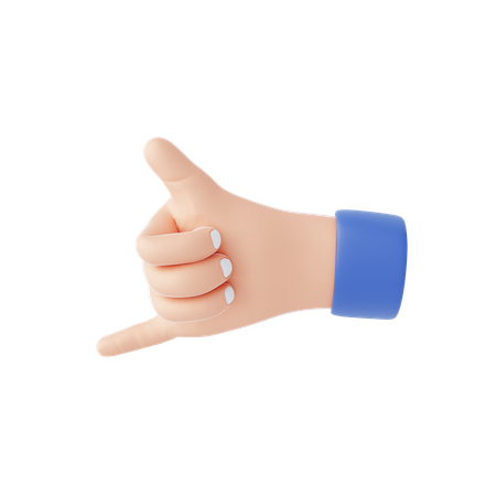 Polegar para cima e dedo mínimo  3D Icon
