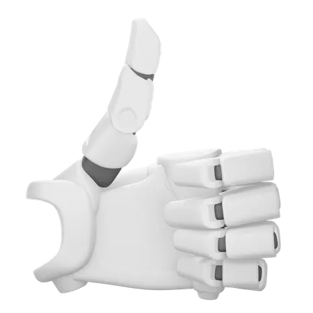 Polegar para cima, mão robótica  3D Illustration