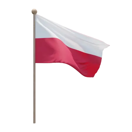 Polen fahnenmast  3D Flag