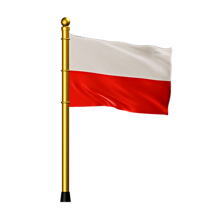 Polen Flagge  3D Icon