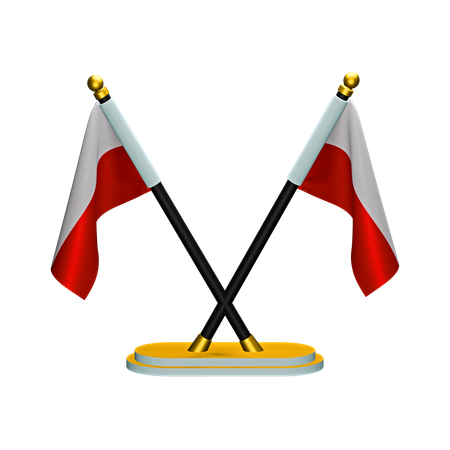 Polen Flagge  3D Icon