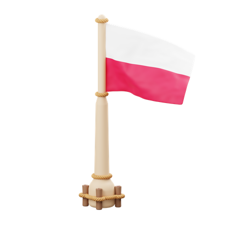 Polen Flagge  3D Icon