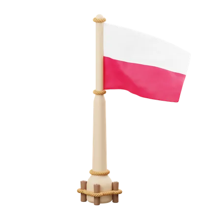 Polen Flagge  3D Icon